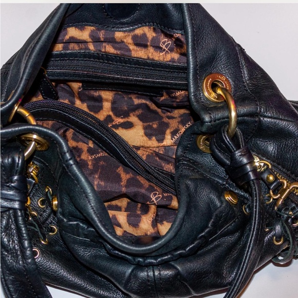 B Makowsky Black Leather Bag - Picture 3 of 4